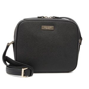 NWOT Kate Spade Leather Cammie Crosshatched Crossbody in Black